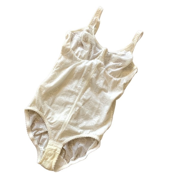 Vintage Flexees Pinup white Lingerie Shapewear 6856 Body Briefer Bodysuit-36C - Picture 3 of 9